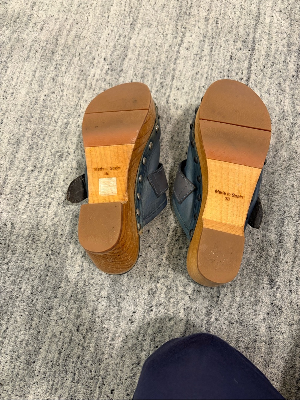 Free People Blue Leather Culver City Clogs - Picture 5 of 7